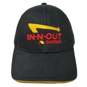 In-N-Out Burger Strapback Baseball Cap Black One Size Adjustable Embroidered